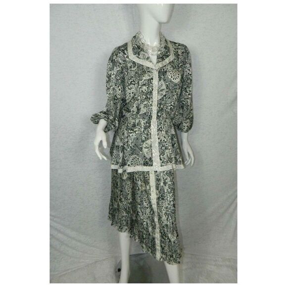 Vintage Diane Freis Set Skirt and Top Suit Sz M/L
